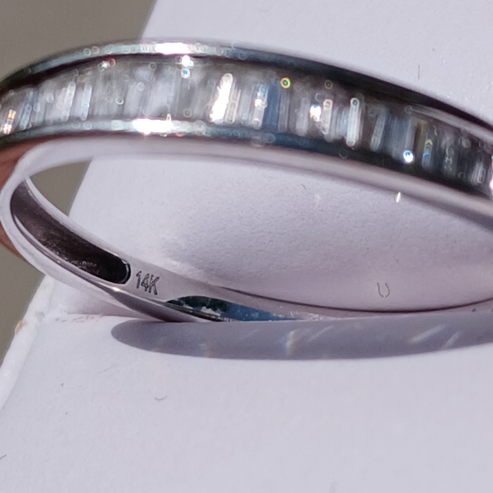 14K White Gold Channel Set Baguette Diamond Ring - Picture 6 of 12